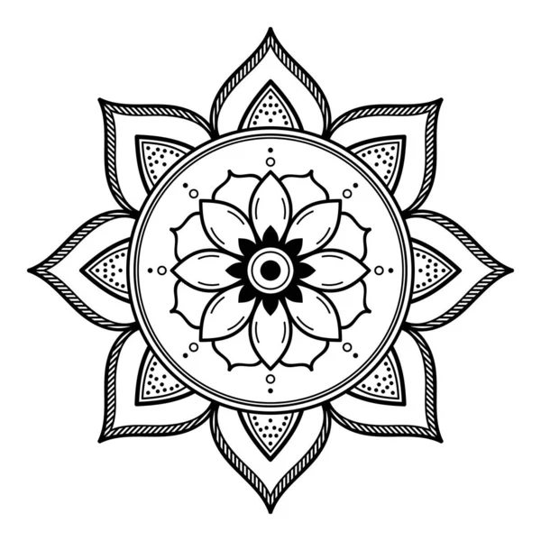 Mandala Preto Branco Para Colorir Página — Fotografia de Stock