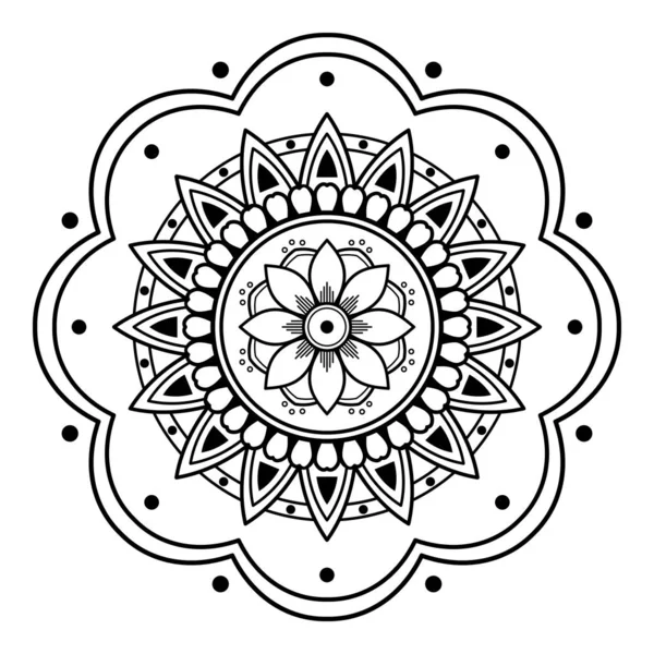 Mandala Preto Branco Para Colorir Página — Fotografia de Stock