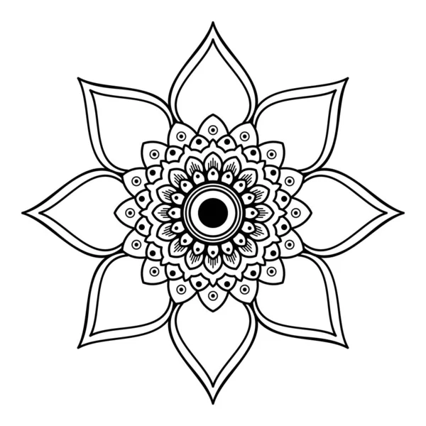 Mandala Preto Branco Para Colorir Página — Fotografia de Stock