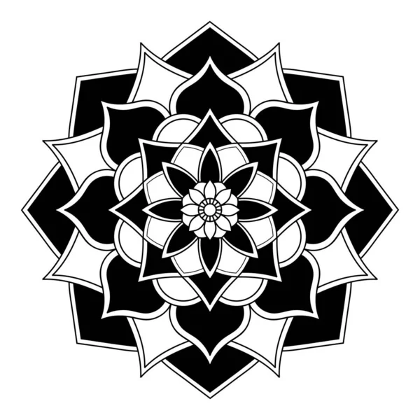 Mandala Bianco Nero Pagina Colorare — Foto Stock