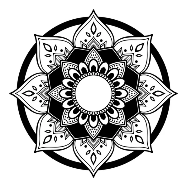 Boyama Sayfası Için Siyah Beyaz Mandala — Stok fotoğraf