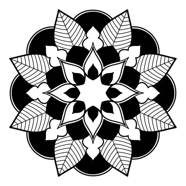 Mandala Noir Blanc Pour Colorier — Photo