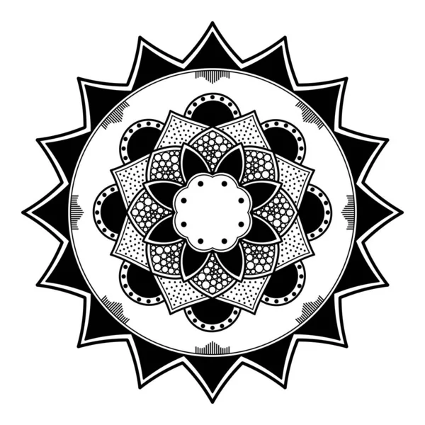 Mandala Noir Blanc Pour Colorier — Photo