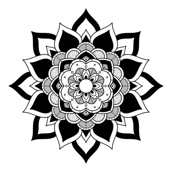 Mandala Preto Branco Para Colorir Página — Fotografia de Stock