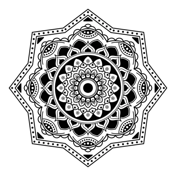 Mandala Bianco Nero Pagina Colorare — Foto Stock