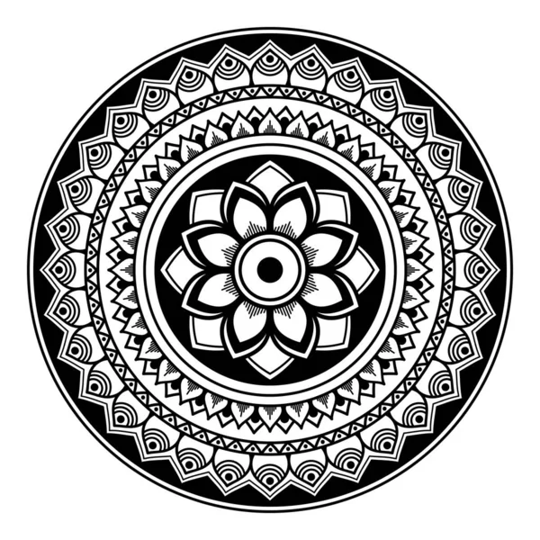 Mandala Blanco Negro Para Colorear Página — Foto de Stock