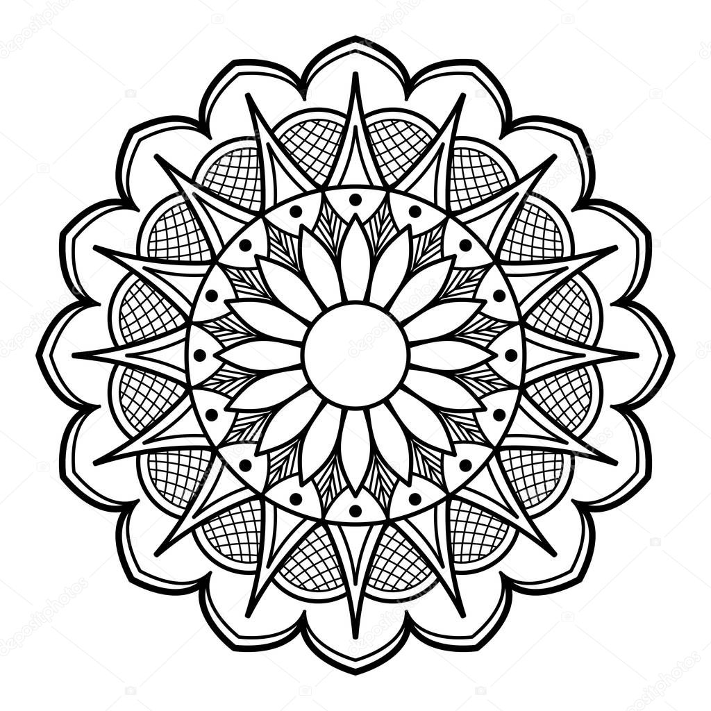 Ethnic Mandala Ornament. Arabic, Pakistan, Moroccan, Turkish, Indian, Spain motifs