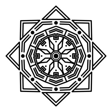 Boyama sayfası için siyah ve beyaz mandala