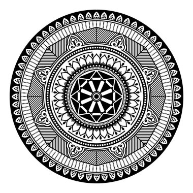 Boyama sayfası için siyah ve beyaz mandala