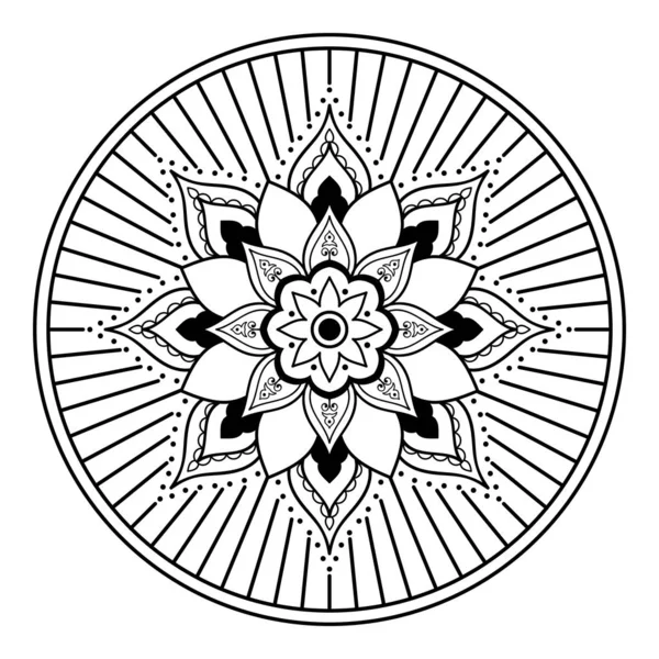 Mandala Blanco Negro Para Colorear Página — Foto de Stock