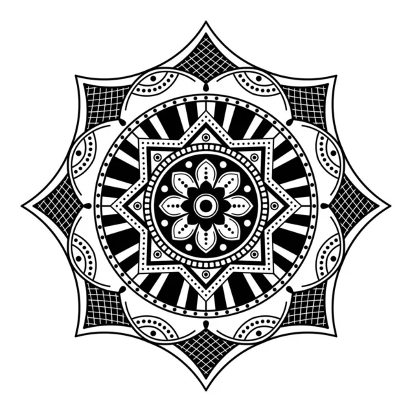 Mandala Bianco Nero Pagina Colorare — Foto Stock