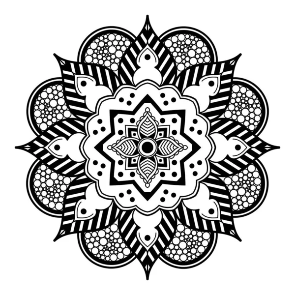 Mandala Bianco Nero Pagina Colorare — Foto Stock