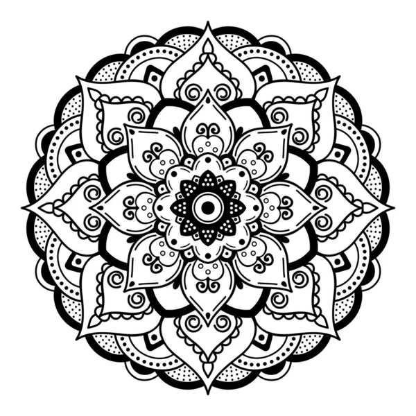 Mandala Noir Blanc Pour Colorier — Photo