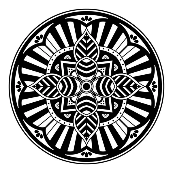 Mandala Preto Branco Para Colorir Página — Fotografia de Stock