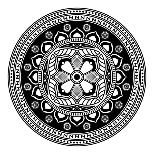 Fekete Fehér Mandala Színező Oldal — Stock Fotó