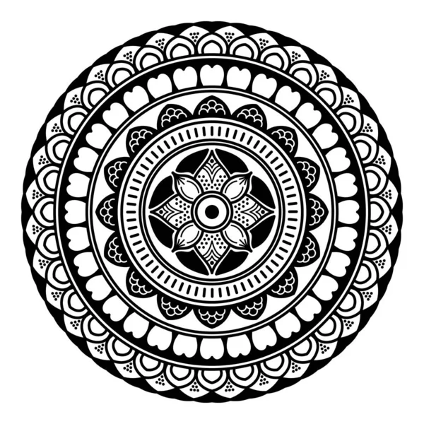 Mandala Blanco Negro Para Colorear Página — Foto de Stock