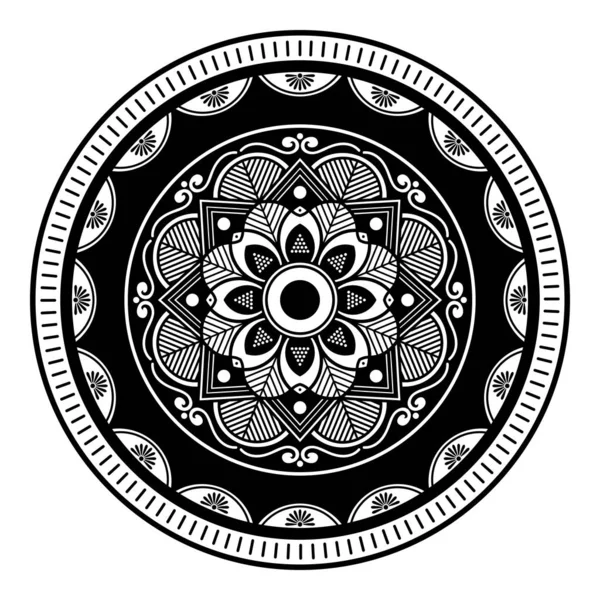 Mandala Preto Branco Para Colorir Página — Fotografia de Stock