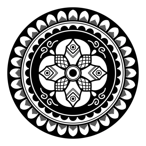 Mandala Preto Branco Para Colorir Página — Fotografia de Stock