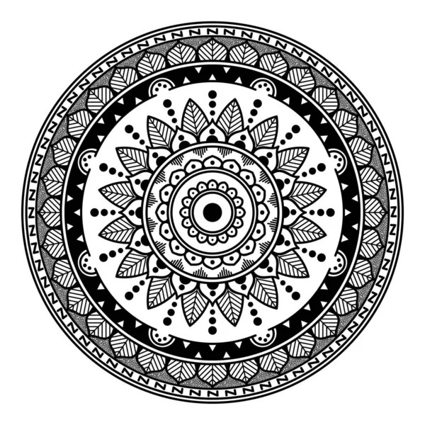 Black and white mandala for coloring page