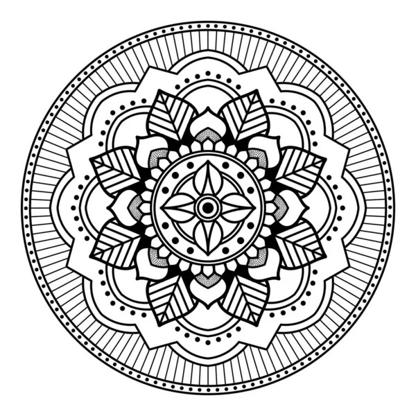 Mandala Alb Negru Pentru Pagina Colorat — Fotografie, imagine de stoc