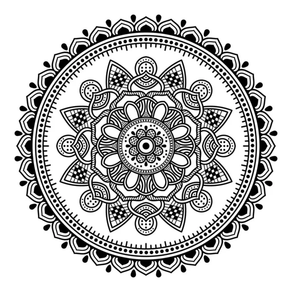 Mandala Bianco Nero Pagina Colorare — Foto Stock