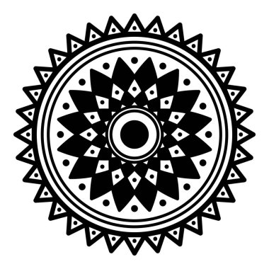 Mandala dekoratif yuvarlak süs. Tebrik kartı, telefon kılıfı baskı, vb için kullanılabilir. Elle çizilmiş arka plan, vektör beyaz izole. Eps 10 