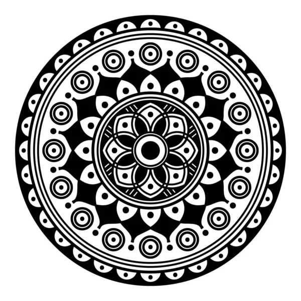 Mandala Forme Fleur Motif Noir Blanc Islam Arabe Pakistan Marocain — Photo