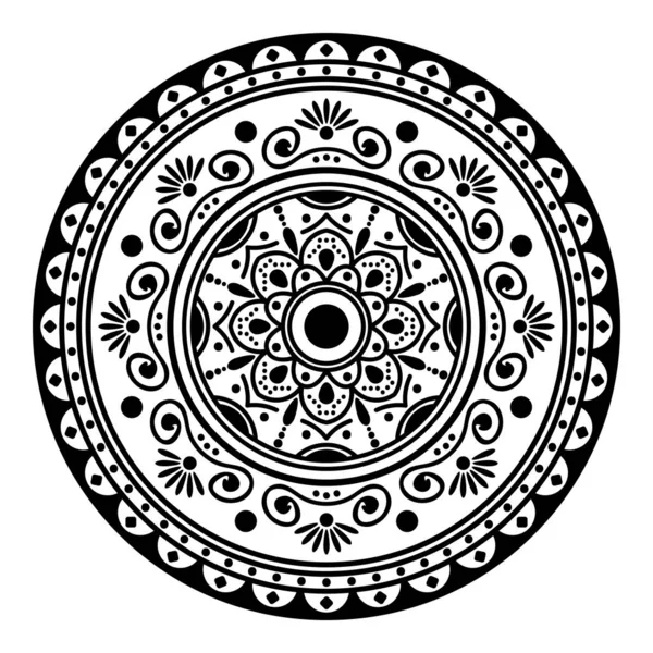 Mandala Forme Fleur Motif Noir Blanc Islam Arabe Pakistan Marocain — Photo