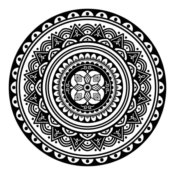 Mandala Forma Fiore Modello Bianco Nero Islam Arabo Pakistan Motivi — Foto Stock