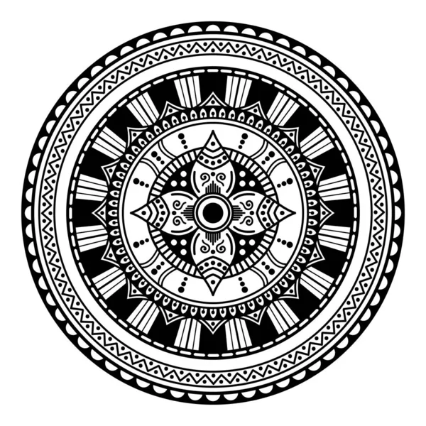Mandala Forma Fiore Modello Bianco Nero Islam Arabo Pakistan Motivi — Foto Stock