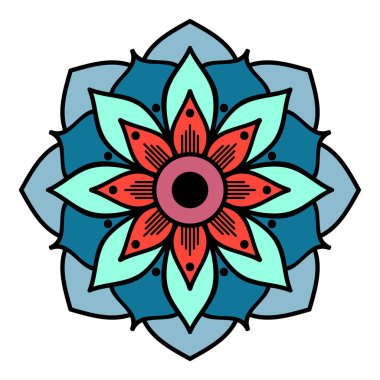 Beyaza izole edilmiş dekoratif etnik renk süsü. Tatil için iyi bir dekor. Yazdırma ve tebrik kartı için mükemmel.