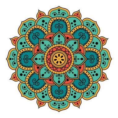 Beyaza izole edilmiş dekoratif etnik renk süsü. Tatil için iyi bir dekor. Yazdırma ve tebrik kartı için mükemmel.