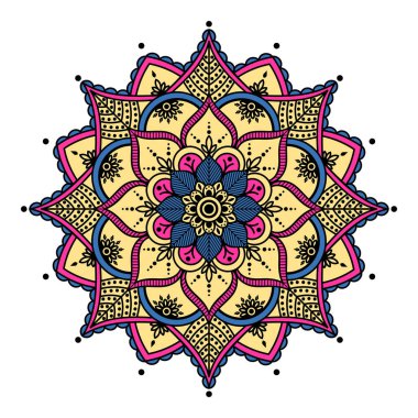 Beyaza izole edilmiş dekoratif etnik renk süsü. Tatil için iyi bir dekor. Yazdırma ve tebrik kartı için mükemmel.