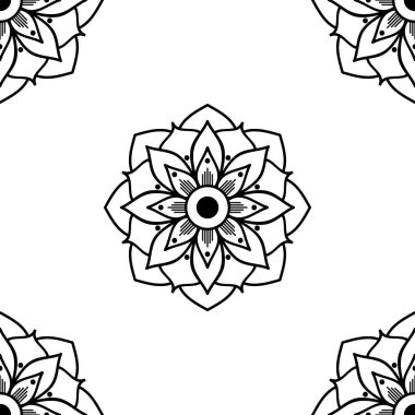 Soyut siyah beyaz çizgi çizimi, yetişkin ve büyük çocuklar için çevre çizimi.