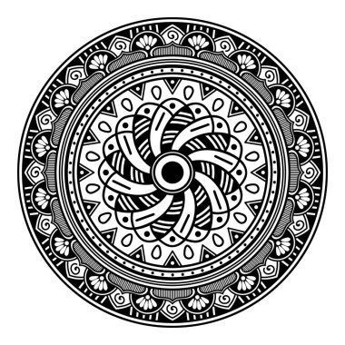 Etnik kare mandala. El çizimi arka plan. Boyama kitabı, tebrik kartı, telefon kılıfı vs. için kullanılabilir. 