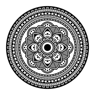 Etnik kare mandala. El çizimi arka plan. Boyama kitabı, tebrik kartı, telefon kılıfı vs. için kullanılabilir. 