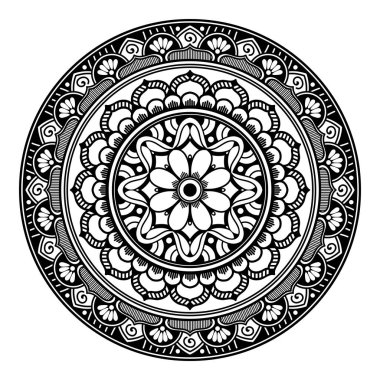 Etnik kare mandala. El çizimi arka plan. Boyama kitabı, tebrik kartı, telefon kılıfı vs. için kullanılabilir. 