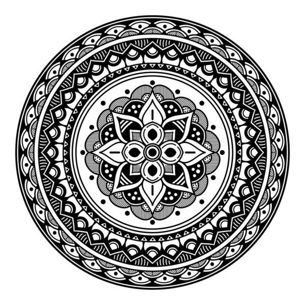 Ethnic Square Mandala Hand Drawn Background Can Used Coloring Book — Stock Photo, Image