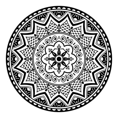 Etnik kare mandala. El çizimi arka plan. Boyama kitabı, tebrik kartı, telefon kılıfı vs. için kullanılabilir. 