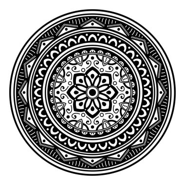 Etnik kare mandala. El çizimi arka plan. Boyama kitabı, tebrik kartı, telefon kılıfı vs. için kullanılabilir. 