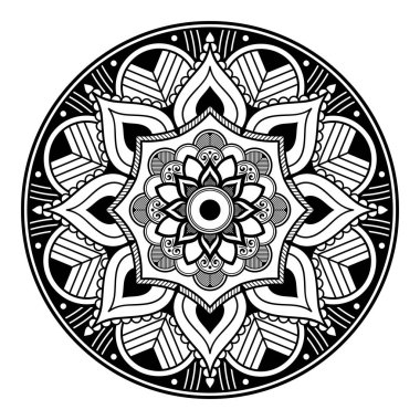 Etnik kare mandala. El çizimi arka plan. Boyama kitabı, tebrik kartı, telefon kılıfı vs. için kullanılabilir. 