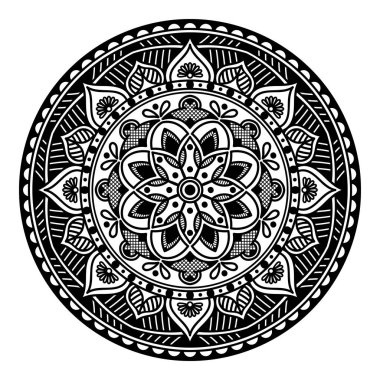 Etnik kare mandala. El çizimi arka plan. Boyama kitabı, tebrik kartı, telefon kılıfı vs. için kullanılabilir. 