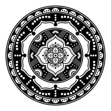 Etnik kare mandala. El çizimi arka plan. Boyama kitabı, tebrik kartı, telefon kılıfı vs. için kullanılabilir. 
