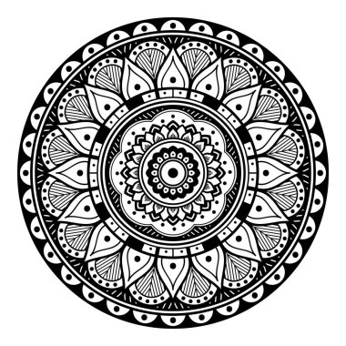 Etnik kare mandala. El çizimi arka plan. Boyama kitabı, tebrik kartı, telefon kılıfı vs. için kullanılabilir. 