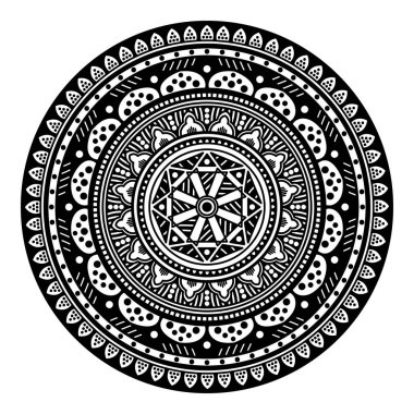 Etnik kare mandala. El çizimi arka plan. Boyama kitabı, tebrik kartı, telefon kılıfı vs. için kullanılabilir. 