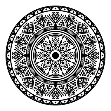 Etnik kare mandala. El çizimi arka plan. Boyama kitabı, tebrik kartı, telefon kılıfı vs. için kullanılabilir. 