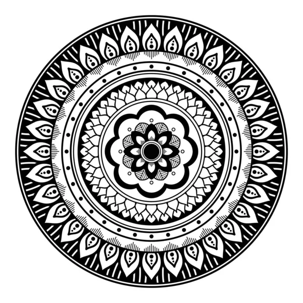 Mandala Quadrada Étnica Fundo Desenhado Mão Pode Ser Usado Para — Fotografia de Stock