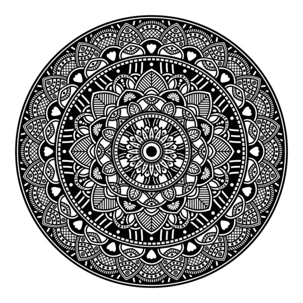 Ethnische Quadratische Mandala Handgezeichneter Hintergrund Kann Für Malbuch Grußkarte Handytasche — Stockfoto