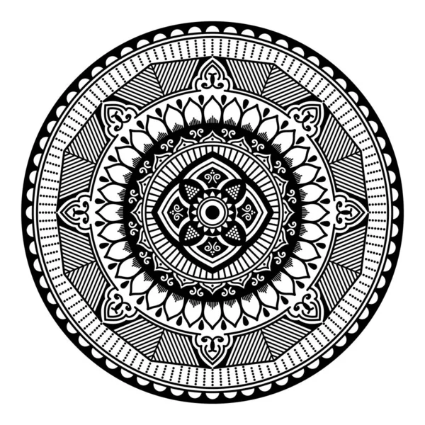 Ethnic Square Mandala Hand Drawn Background Can Used Coloring Book — Stock Photo, Image