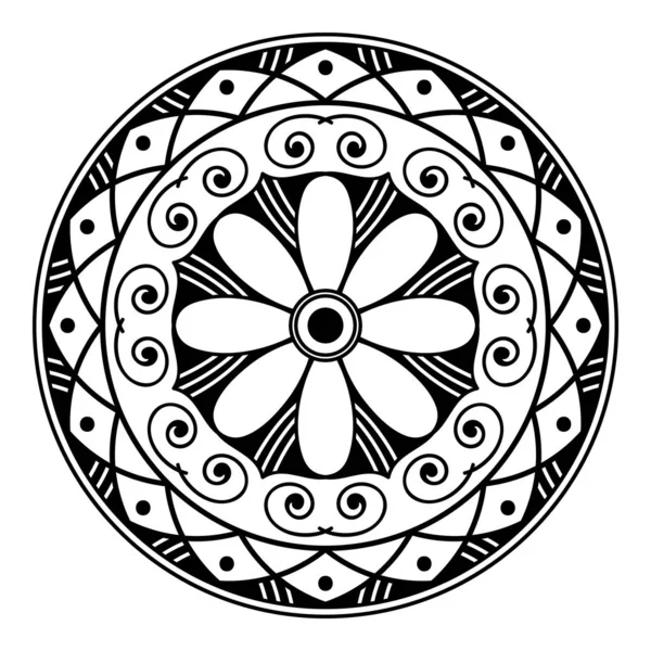Mandala Etnica Quadrata Sfondo Disegnato Mano Può Essere Utilizzato Libri — Foto Stock